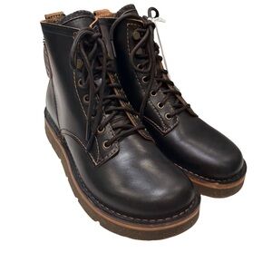 BIRKENSTOCK  Unisex Boots Black Leather Ankle BIRMINGHAM Lace Up Sz Men 9 WMS 11